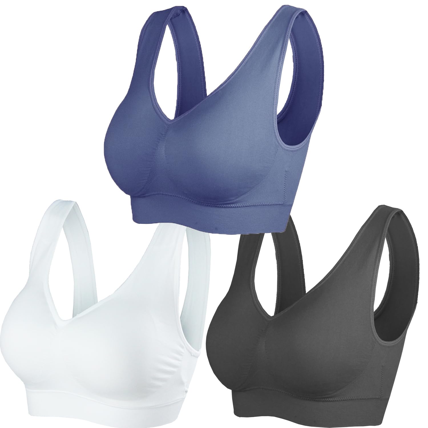 Cabales KINYAOYAO Women's Plus Size High Impact Seamless Racerback Padded Bra