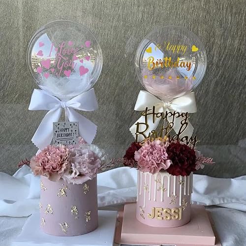 Miniatura 3 de Calcomanías de feliz cumpleaños para globos I Love You Bobo, 10 unidades, calcomanías de letras de colores mixtos, calcomanías de cristal para