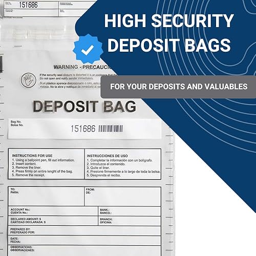 Miniatura 10 de USPACKSMART Bolsas de plástico opacas de 9 x 12 pulgadas  Depósitos bancarios seguros, manejo de efectivo o transporte seguro de divisas  Códigos de