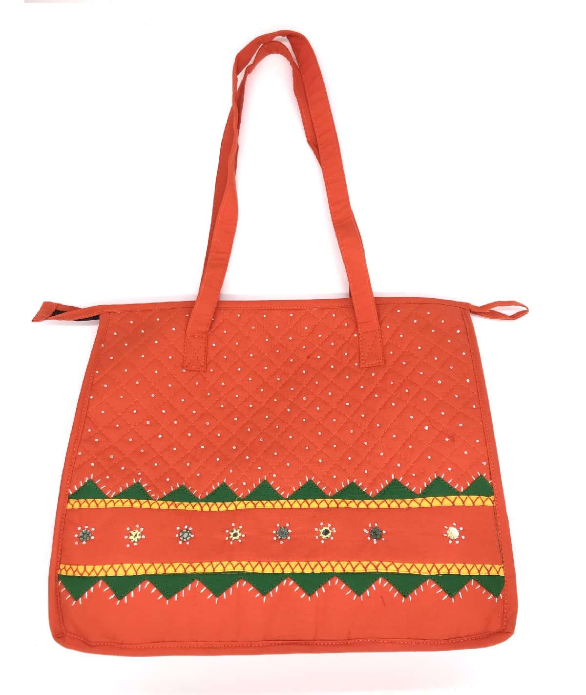 SriAoG Handmade Multicolored Shoulder Bag For Women Multipurpose Handbag With Top Zip, Best For Outing, Travel, Work, Beach, Office, College 13 Inch Orange (B0BTH957RD) Amazon Price History, Amazon Price Tracker