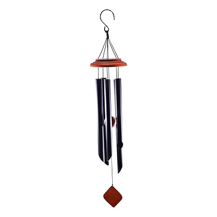 Himalayan Melody Circle Sympathy Brown Wind Chimes, Soothing Sound Tuned 6 Aluminum Tubes Wind Chime for Home/Balcony Entrace Door Decorative Items