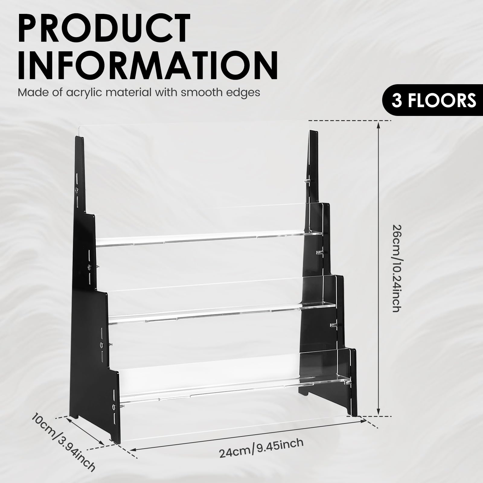 3 Tier Acrylic Greeting Card Display Stand Greeting Card Organizer Display Stand Postcard Display Rack, Graded Card Slab Stadium Tower Displays, Sport Cards Display Stand for Trade Shows Vendor Retail