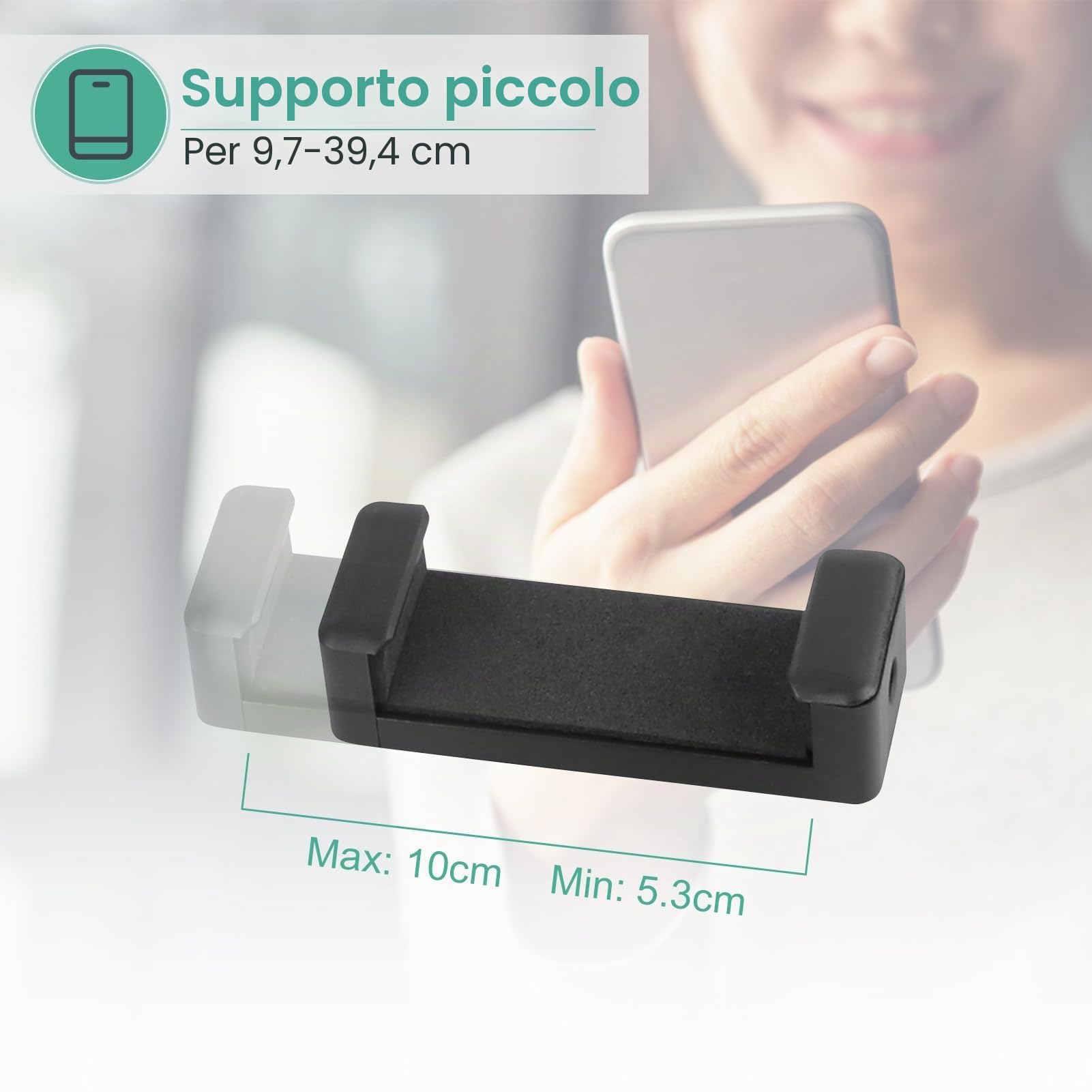 Supporto da Tavolo per Telefono in Streaming Live, Supporto per Telefono per Fotografia Desktop Regolabile in Altezza e Angolazione con Base Rotonda Robusta per Luce di Riempimento per Riprese Video F