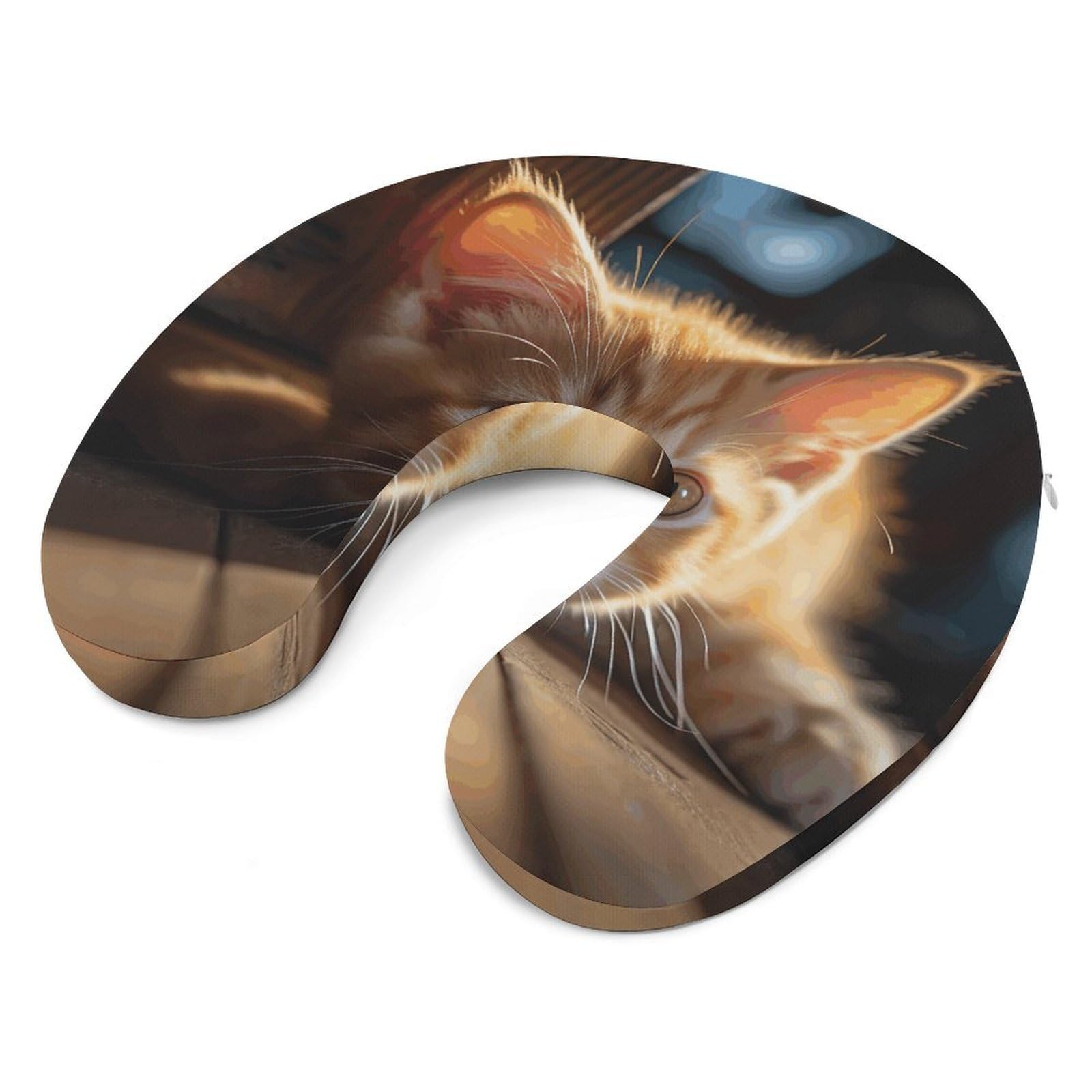 Piccolo cuscino arancione a forma di U, cuscino in memory foam, fornisce supporto per il collo, cuscino da viaggio, adatto per aerei, auto, case e uffici.