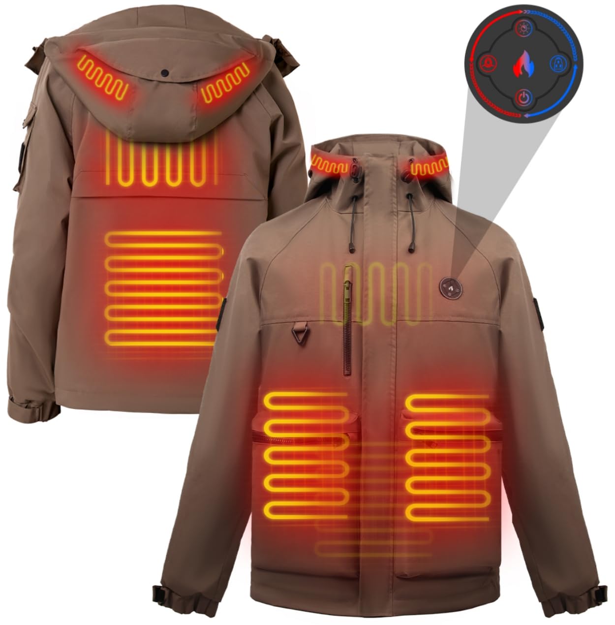 Veste Chauffante Homme avec Batterie Manteau Chauffant Homme et Femme Softshell avec 6 Zones de Chauffage