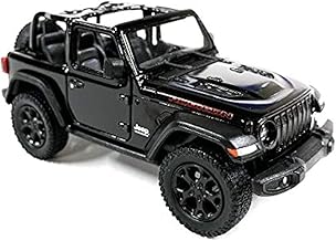 KiNSMART - Jeep Wrangler Rubicon Off Road 4x4 5 inch 1:34 Scale Die Cast Model Replica Toy Car (Black Opentop)