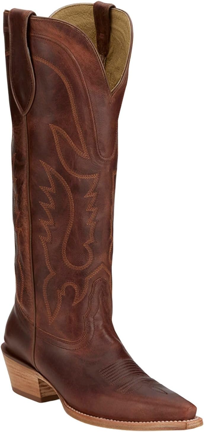 Tony Lama Women's Derby Jess Tall Western Boots - Snip Toe