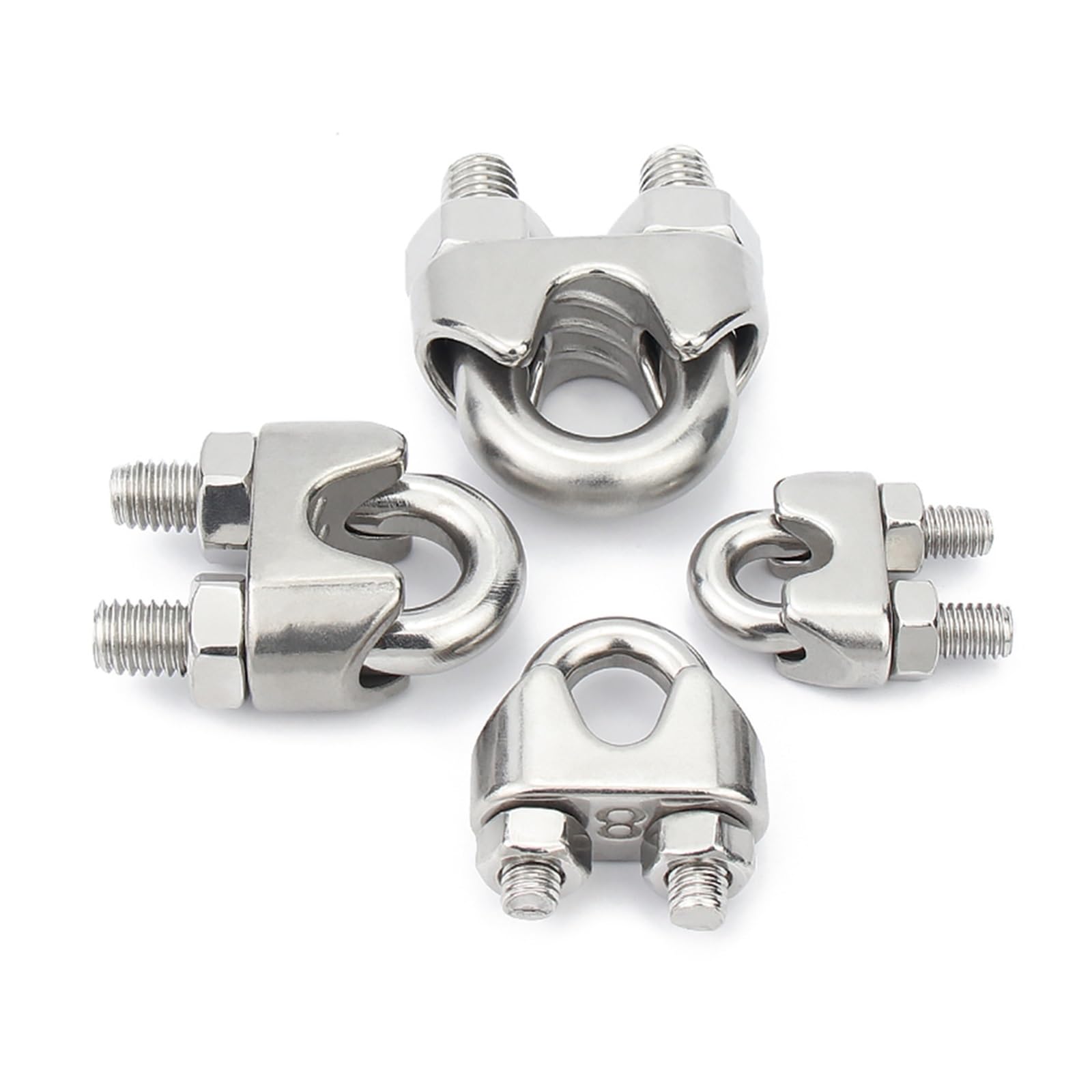 Pinces pour câbles en Acier Inoxydable, Collier de Serrage en U Acier Inoxydable 304 M2/3/4/5/6/8/10/12/14 mm for câbles et matériel Montage(1pcs M16)