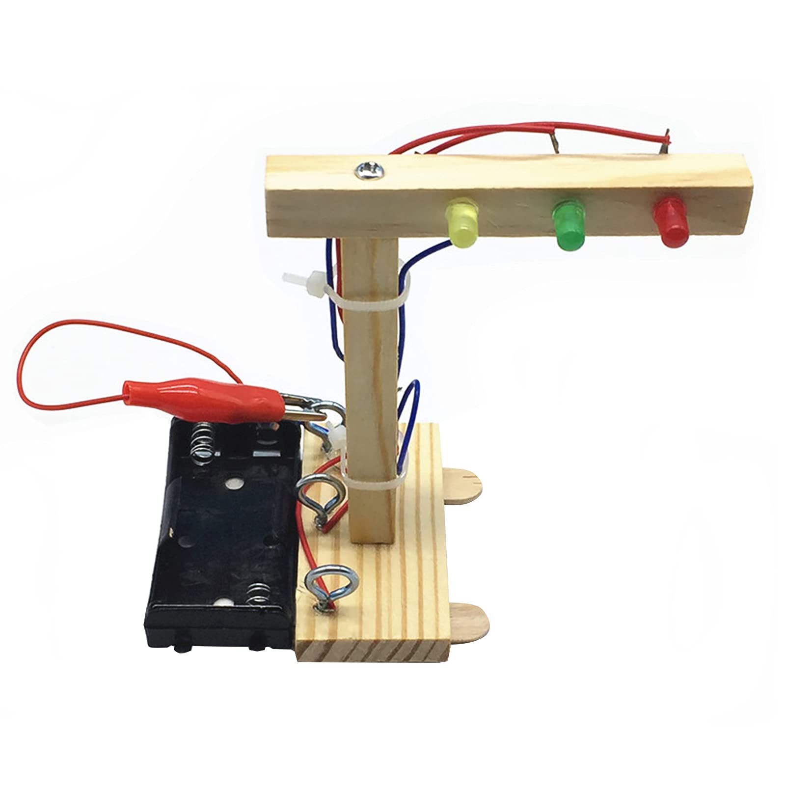 Leeofty Wood Traffic Lights DIY Kit Kids Toy DIY Kit for Children Science and Technology Inventions Assembled Experiment DIY Model Building Kits