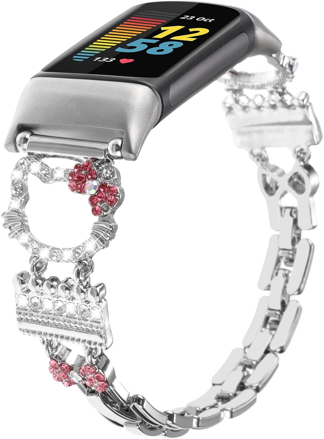 Metal Band Compatible with Fitbit Charge 6/Charge 5 Bands for Women