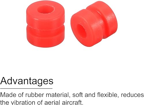 Miniatura 4 de MECCANIXITY Bolas de goma antivibración RC para control remoto F4 F7 controlador de vuelo M2x4mm bolas de absorción de impactos (rojo), paquete de 24