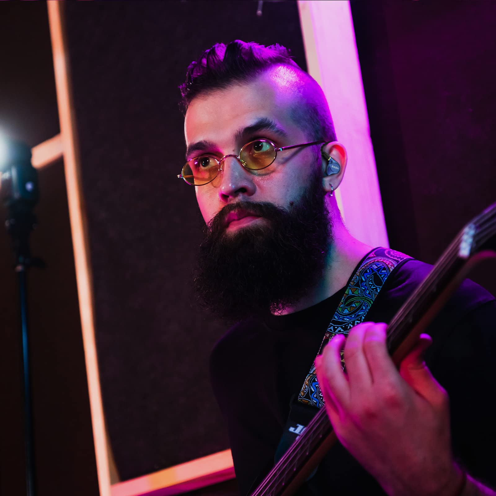 BASN Metalen 4 auriculares con monitor intraural, aislamiento de ruido IEMs con graves profundos, para músicos, cantantes, bateristas, bajistas (azul zafiro)