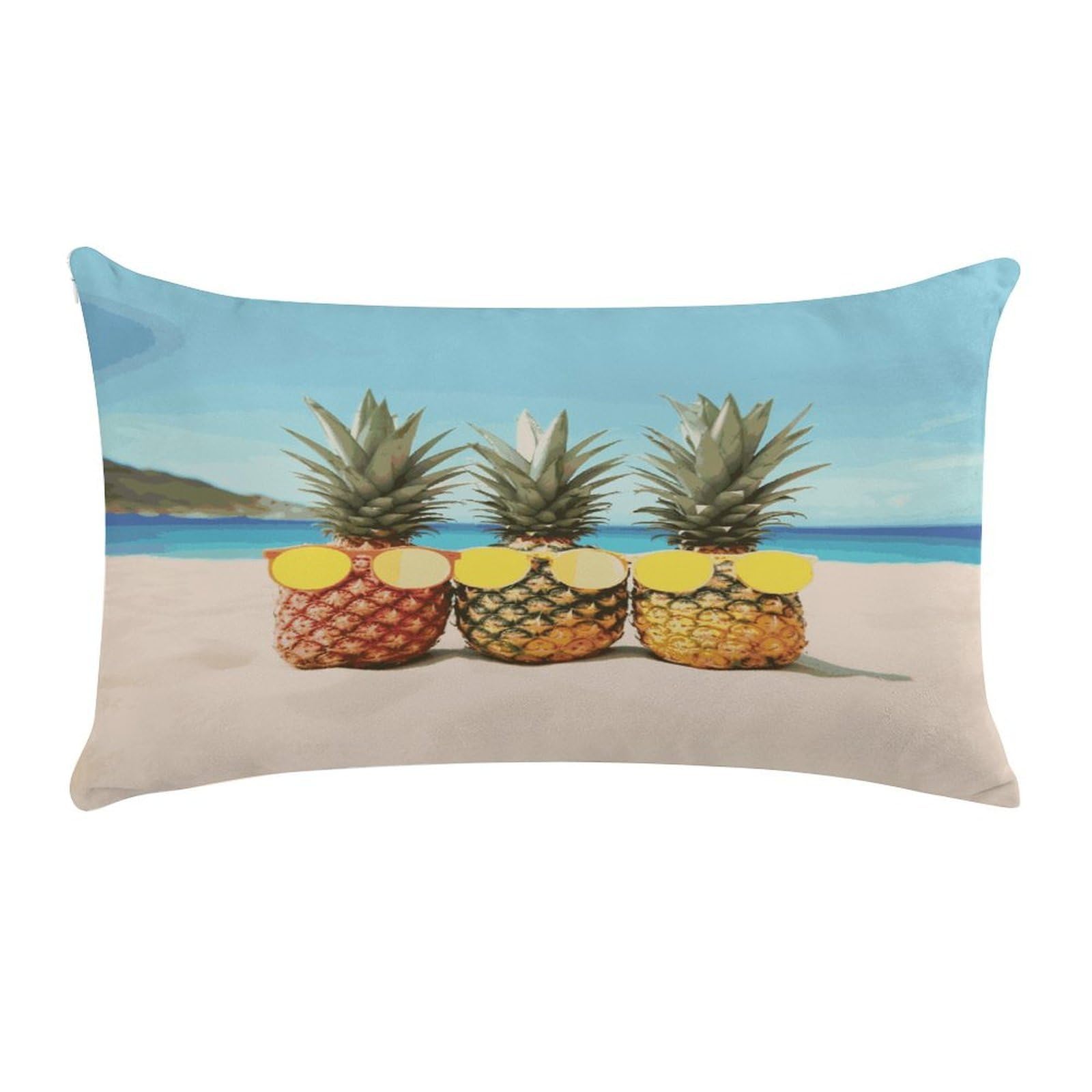 Adfgyerh Style Seaside Beach Yellow Geometric Pineapple Pillow Covers，20X12inch,Invisible Zipper Design，Throw Pillow Cover,Short Plush，Ultra-Soft Fabric On Both Sides Home Decor，For Home Sofa Couch