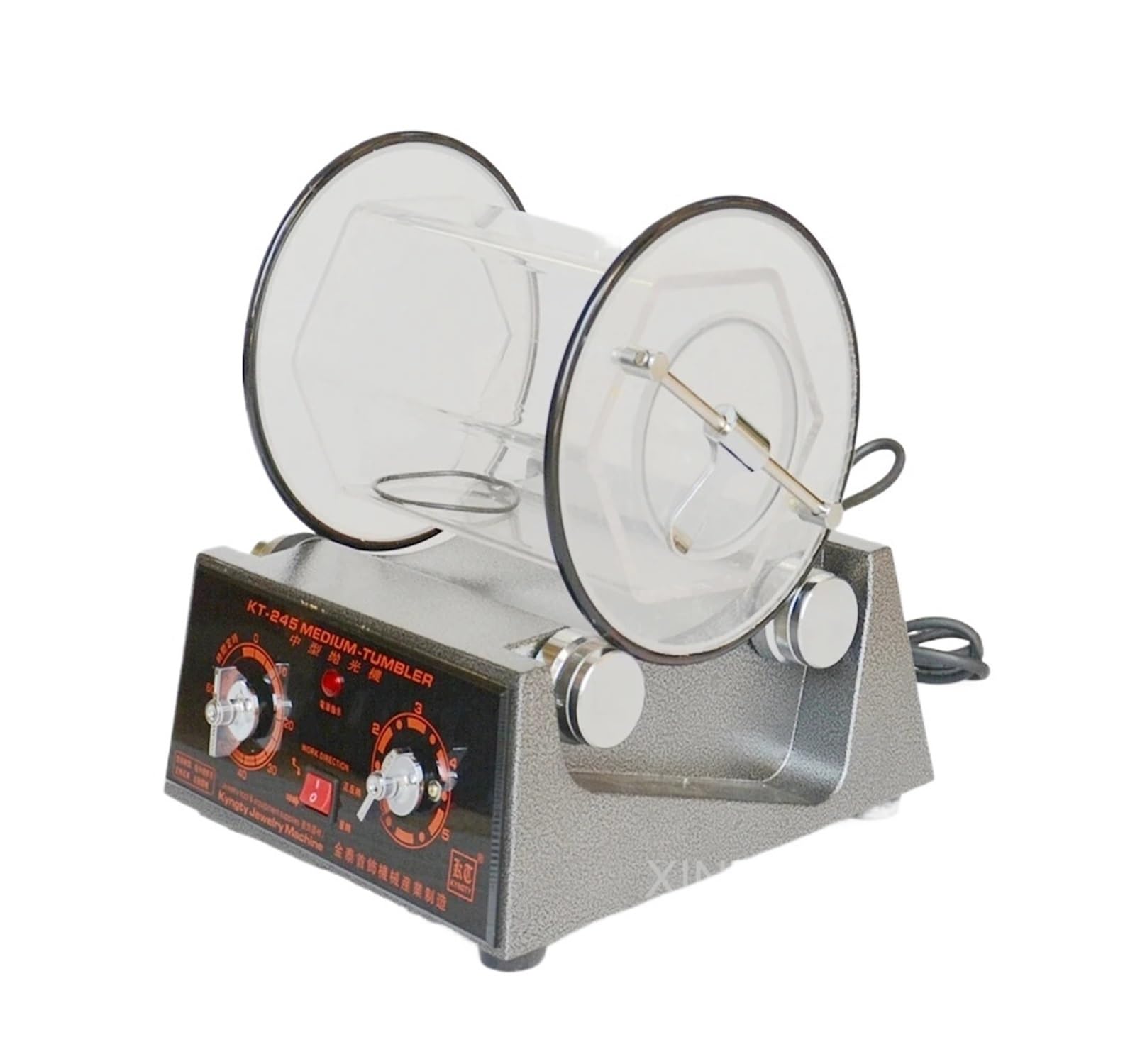 Schmuckpolierer KT-245 Trommelpoliermaschine, Vibrations-Tumbler-Finishing-Maschine, Rotations-Tumbler-Polierer 8 kg Schmuckoberflächen-Polierwerkzeuge