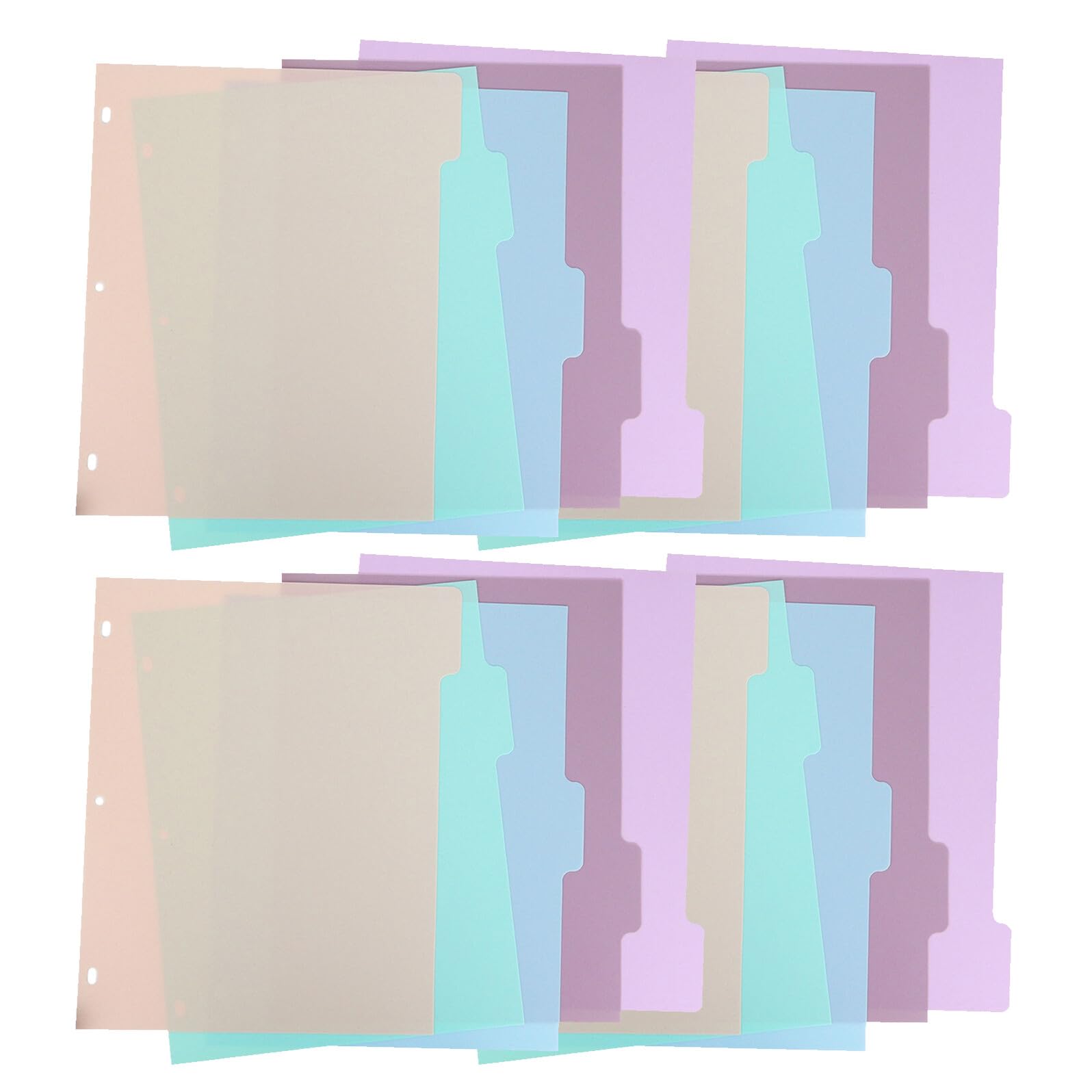 VILLCASE 20pezzi Raccoglitore ad Anelli con Divisori Divisori per Raccoglitori in Plastica con Linguette per Quaderni Pagine per Raccoglitori Pagine di Plastica per Mobili