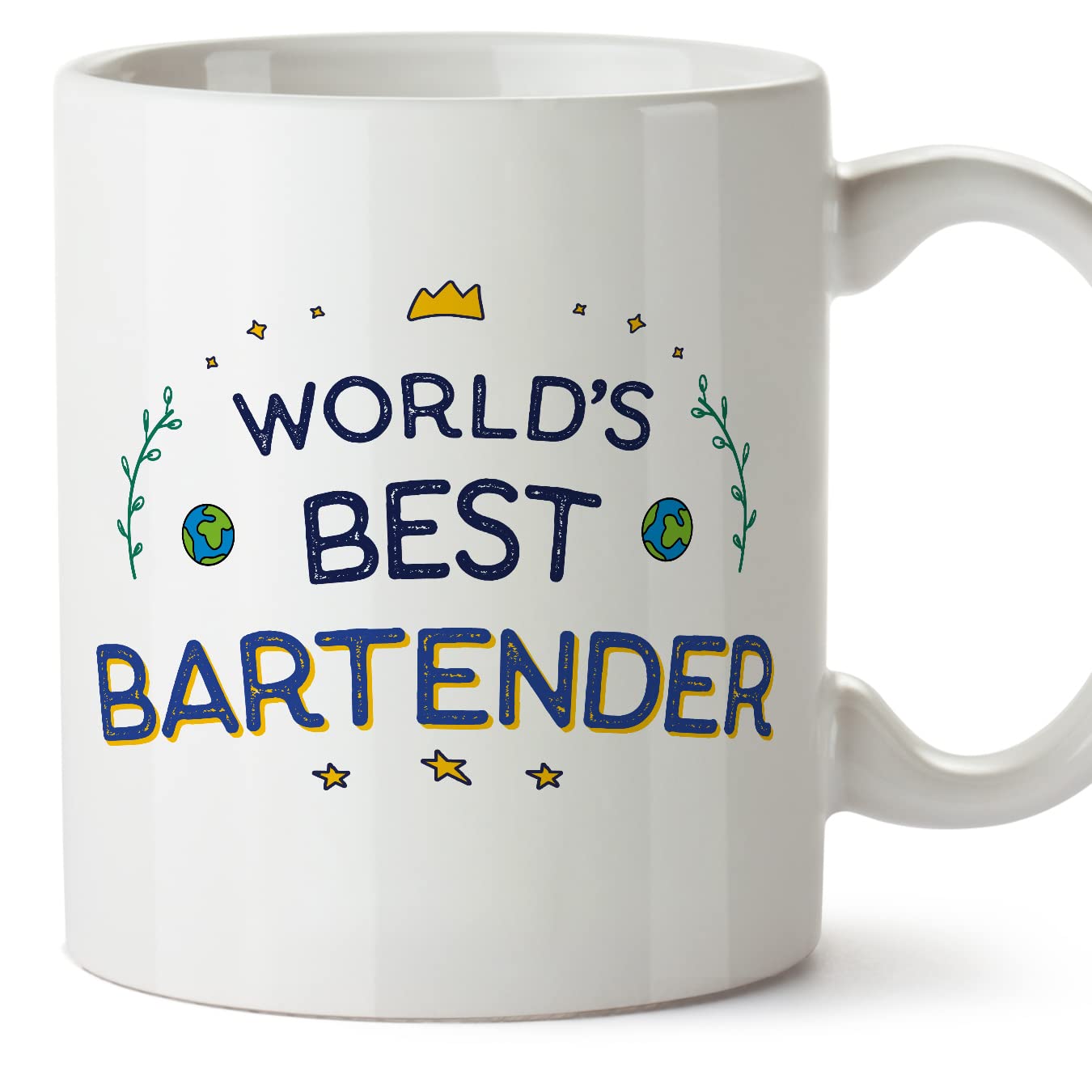 MUGFFINS Bartender Woman Mug - in English - World's Best - Funny Gift for Colleagues - Ceramic 11oz Mug โ image 1