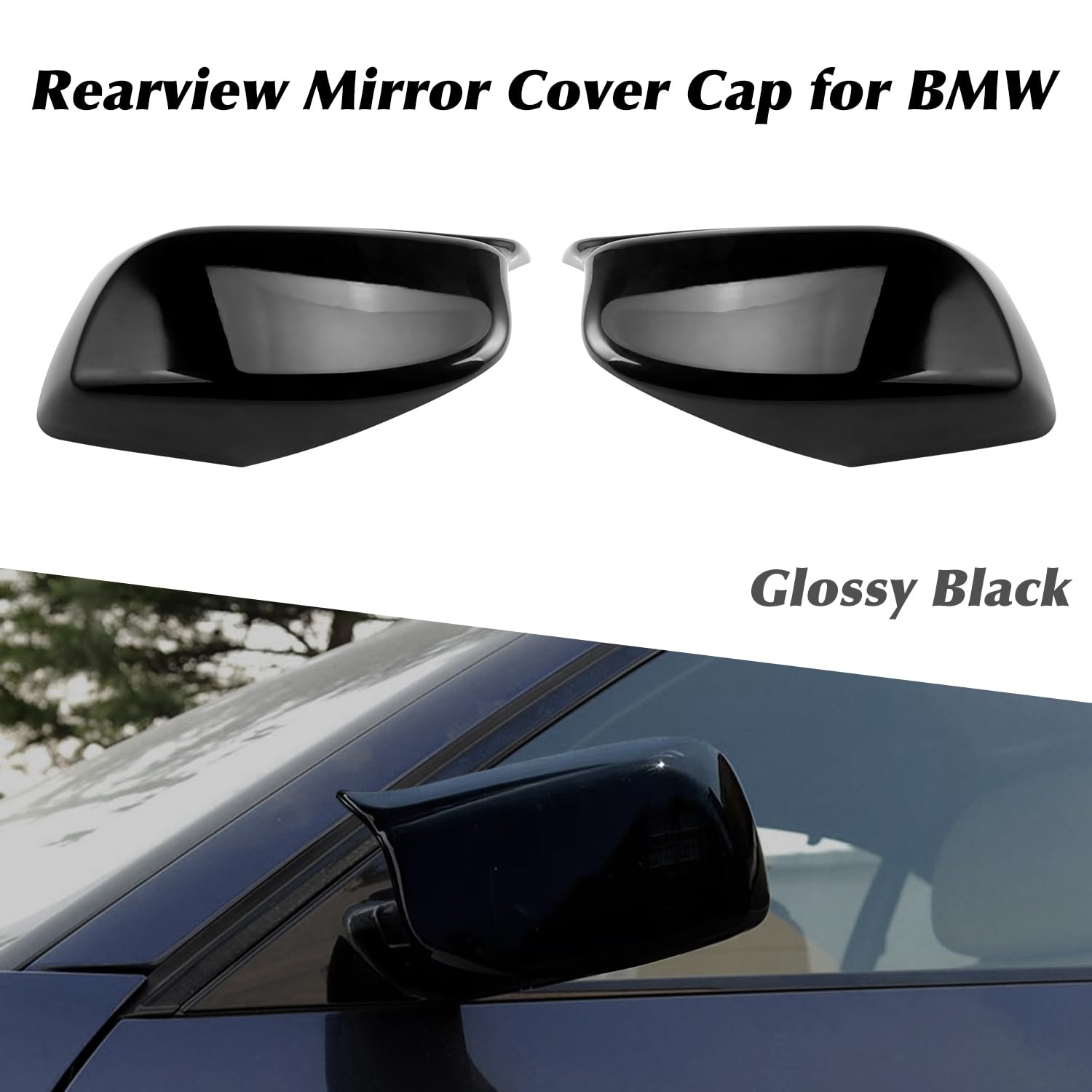 Tappi per Specchietto Retrovisore Auto per Porta Laterale Accessori Compatibile con BMW E63 E64 630ci 630i 5 series E60 E61 520i 523i 525i, Specchietto Retrovisore, Fibra di Carbonio, 1 Paio