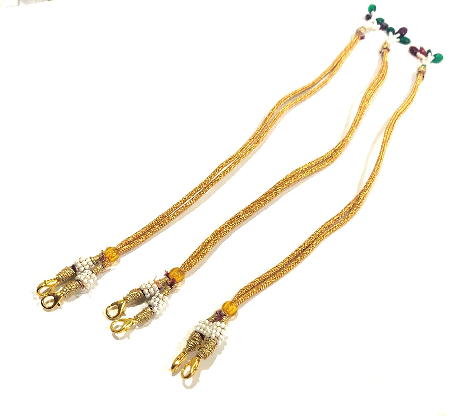 NAVMAV 2Pieces Metal Brass Pearl Necklace Back Rope Dori for Silk Thread Jewellery Terracotta and Quilling Jewelry Nackless Dori for Bridal Girls & Women (B0BSBQQ53Q) Amazon Price History, Amazon Price Tracker