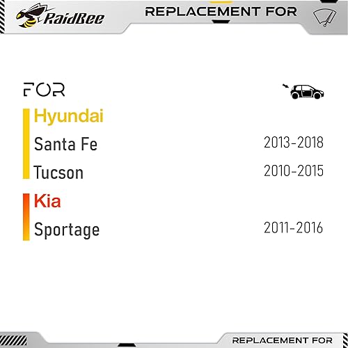 Miniatura 2 de Raidbee Repuesto de limpiaparabrisas trasero de 12 pulgadas para Hyundai Santa Fe 2013-2018Tucson 2010-2015, Kia Sportage 2011-2016 - Calidad OEM