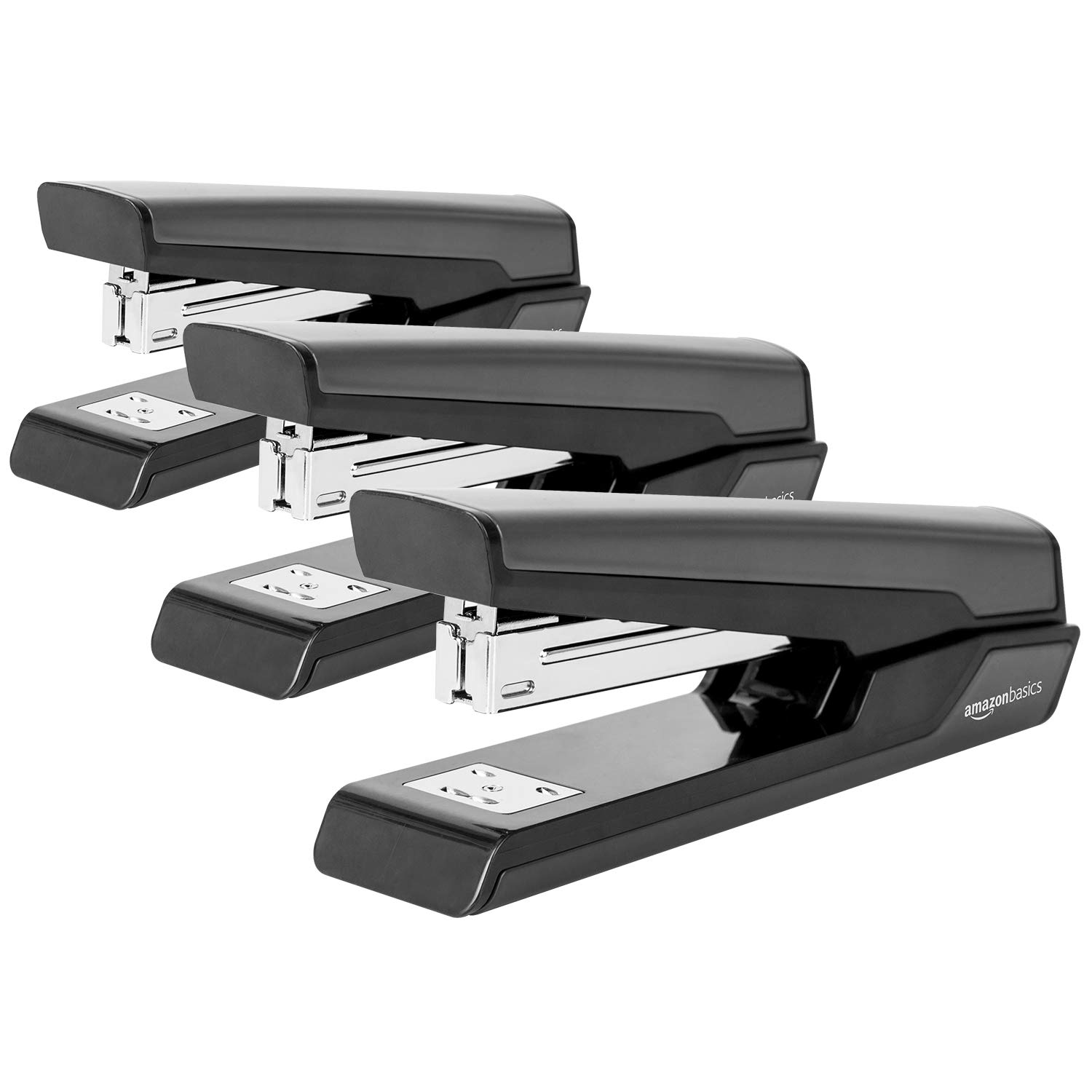 AmazonBasics Desktop Stapler, FullStrip, 20 Sheet Capacity Black,3