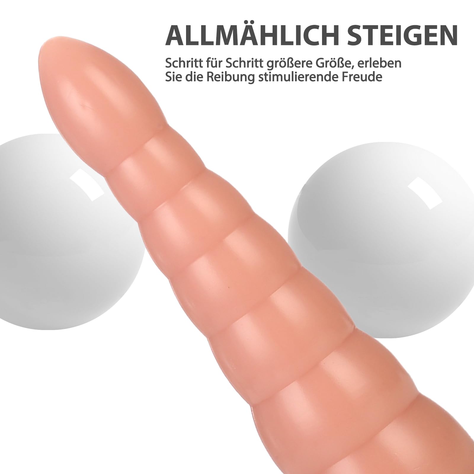 BDSMJOY Palline anali per uomo e donna, Plug Anale Catena anale di Sex toys Plug Analesex, Dildo Butt Plug Anali Silicone Giocattoli, Sex Toys Plug Anale-Dilatatore Uomo (Colore della carne)