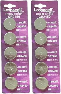 Loopacell CR2450 3V Lithium Battery 10 Pack