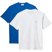 Calvin Klein Uomo T-Shirt Maniche Corte Confezione da 2 Badge in Cotone