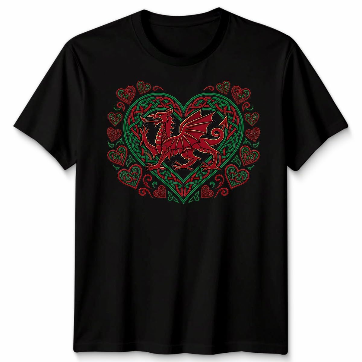 D&T St Davids Day Butterfly Welsh Flag Heart Rugby Top Mens Womens Apparel Wales National Holiday Graphic Shirt Unisex 3XL Black