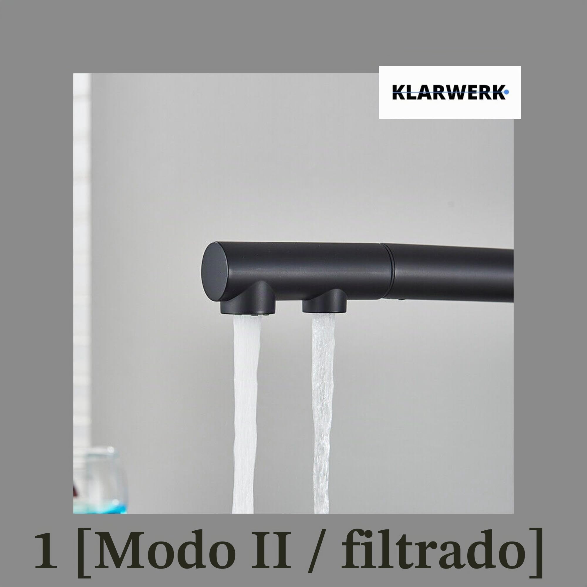 Félix - Grifo extensible de 3 vías, color negro mate, de acero inoxidable, para cocina, grifo mezclador de 360 grados, filtro de 3 conexiones