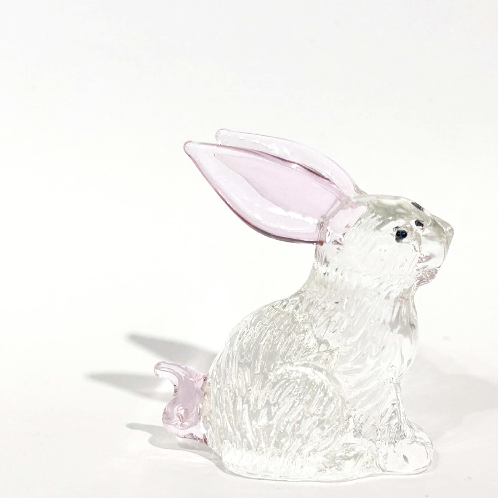 Vokowin 4 pcs Little Glass Rabbits Figurines Cute Crystal Bunny Collectibles Statues Animal Decor Ornament Table Centerpiece Handmade Colorful Glass Art Animals Collectible Gift Home Decor (K395-4) - Image 3