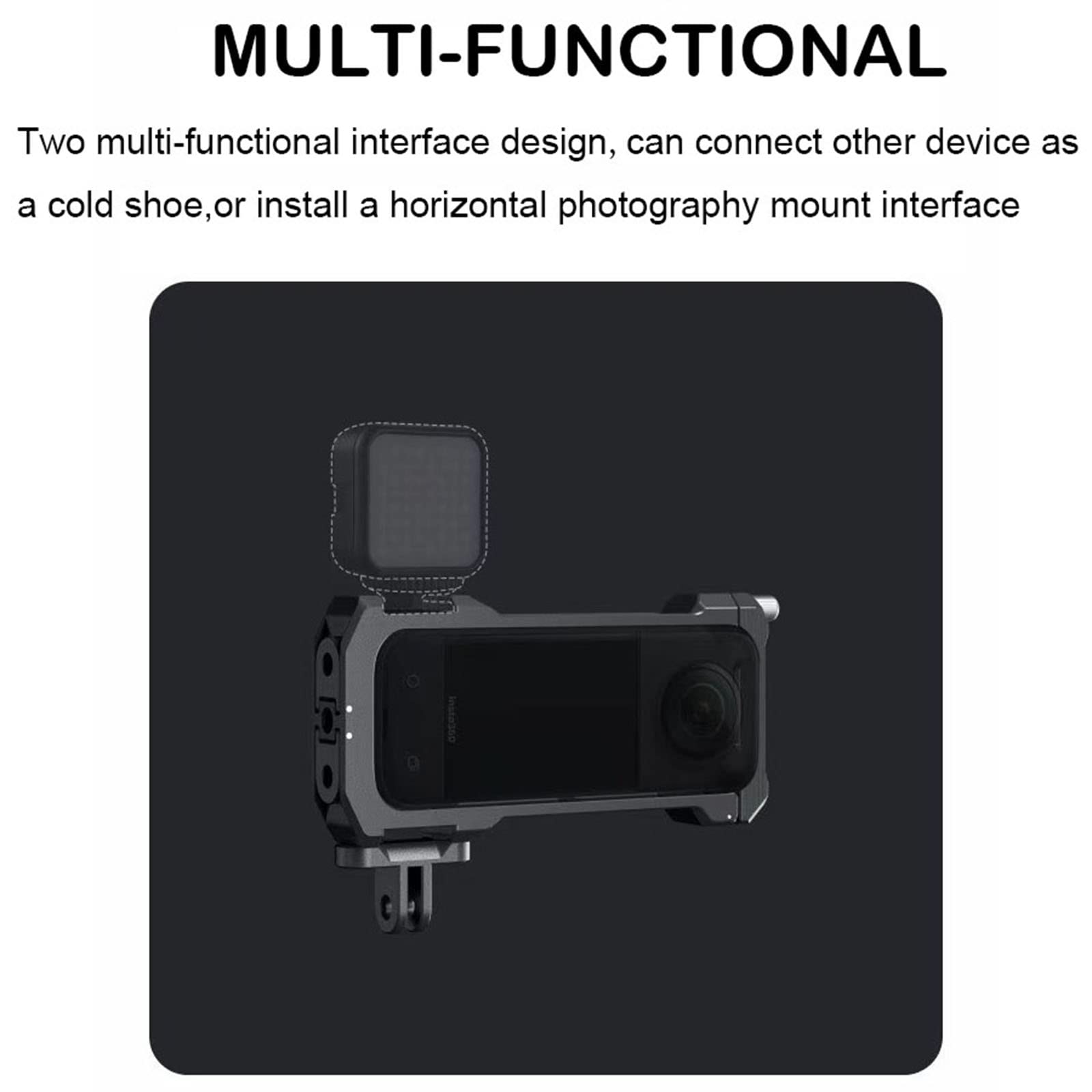 Rama użytkowa ze stopu aluminium do Insta360 X3 Cold Shoe Bezel Mount Protective Case Frame Panoramiczne akcesoria do kamer akcji
