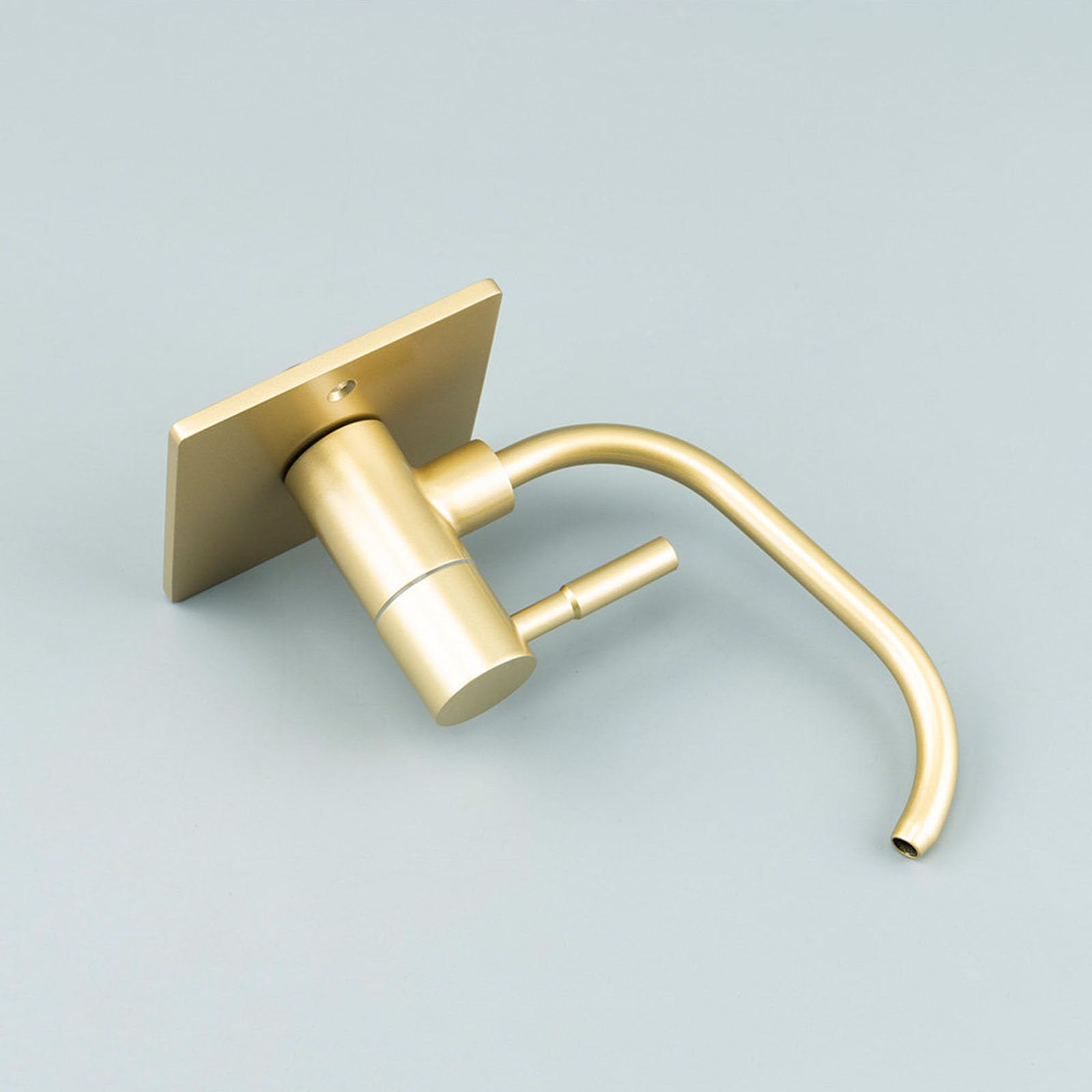 Grifo para fregadero de cocina, filtro de agua fría giratorio de 360°, grifo montado en la pared para sistemas de ósmosis inversa, acabado dorado, fácil instalación