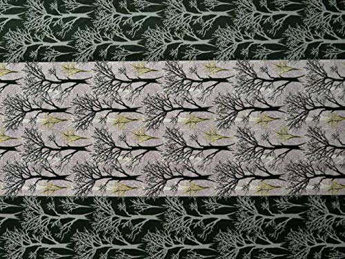 Image of Zesture 3D Printed Polyster Eyelet Door Curtain Set of 2-4 ft x 7 ft, Green