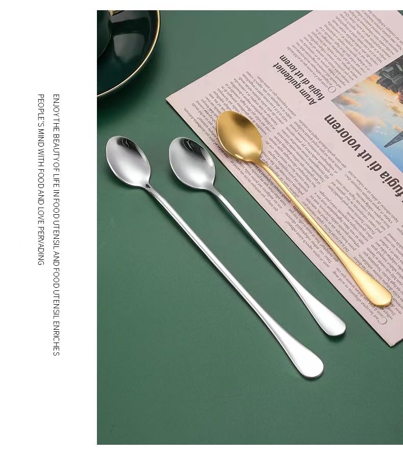Image of Demitasse Espresso Spoons, Coffee Spoon, 7.7Inches Stainless Steel Spoons for Dessert, Set of 6(silver)
