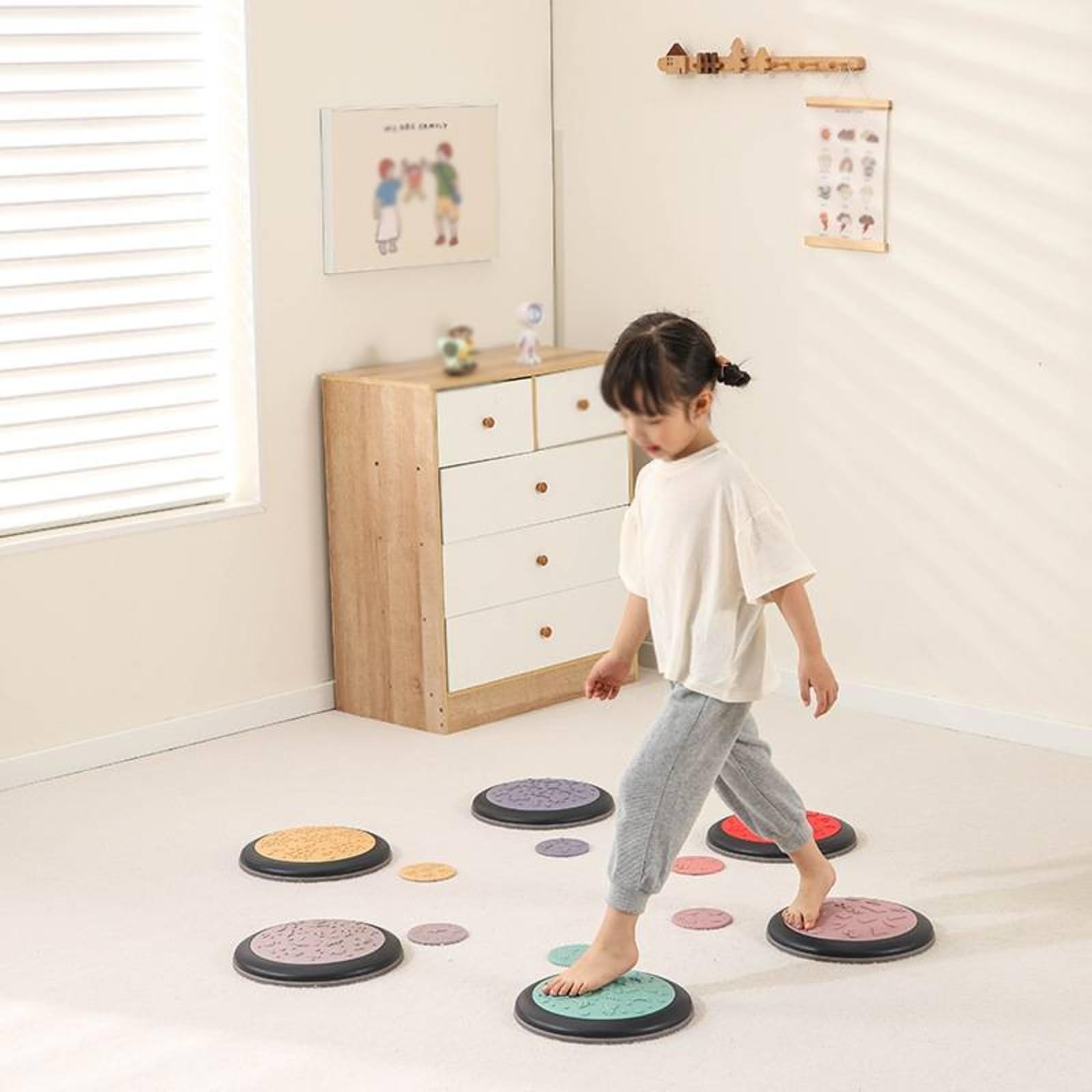 predolo 12 Pezzi Dischi per Equilibrio Tattile | Coordinazione Motoria, Dischi Tattili con Superficie Strutturata, per Asilo