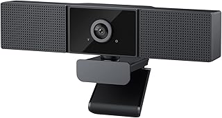 ParFco Webcam Zoomable Webcam 1080P High Definition 120 Degree Wide Angle Computer Web Camera Built in Speaker Dual Stereo Mics for Live 4k webcam