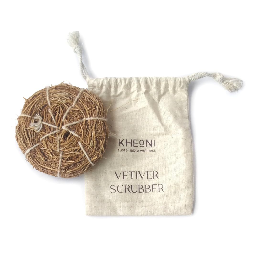 Kheoni Vetiver Body Scrubber with Cotton Storage Bag-picture-10