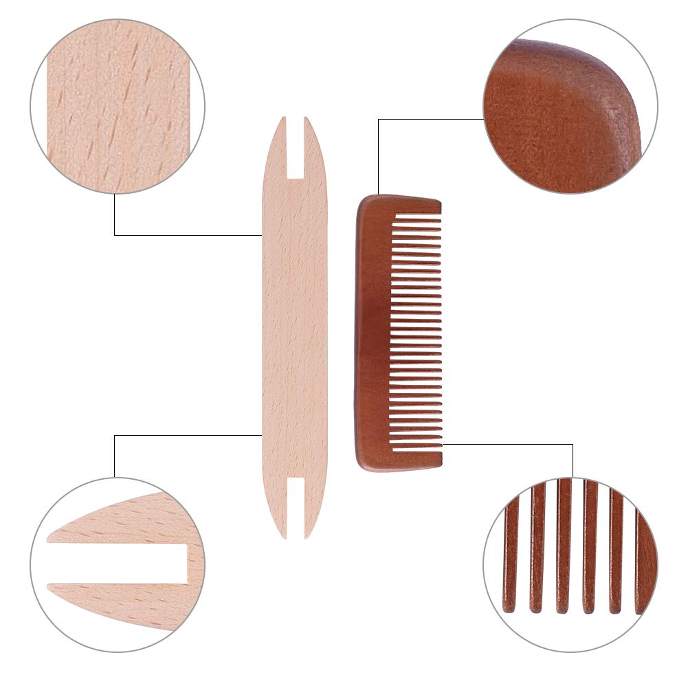 NBEADS Kit de Herramientas de Tejido, Incluyendo 1 pieza de Telar de Madera para Telares Shuttle Y 1 piezas de Telar de Madera para Telar Accesorios para Máquinas de Bricolaje, Color Mezclado