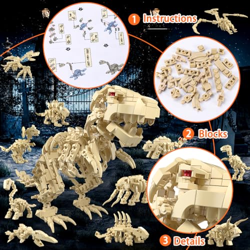 Diydec DIYDEC-US-HA170M1P1 Halloween Building Blocks 12 In 1 Dinosaur Building Brick Toys thumb #3