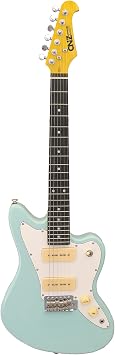 JM Mini Electric Guitar - Surf Green, 3-Ply Ivory Pickguard, Maple Neck, 22 Inch Short Scale 3/4 Scale, 7/8 Length, Twin P-90 Pickups, Tremolo Bar, Pure Tone Awesomeness!