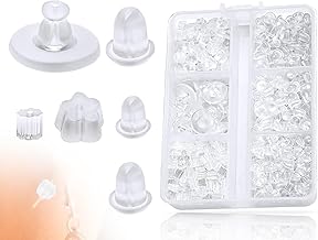 Pack of 600 Earring Backs Stopper Silicone Ear Studs Clear Rubber Ear Stoppers Soft Earring Backs with Box