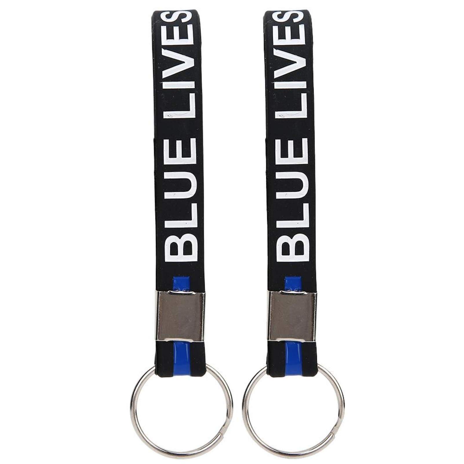 Blue Lives Matter Bracelet Unisex with Special Letter Key Ring, Matter Wristbands Silicone Bracelet Wristbands 2pcs Pendant, for/361 (Color : Blue lives matter)