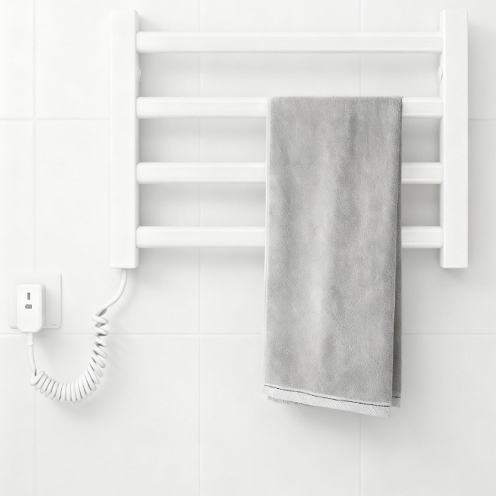 Toallero térmico inteligente, control de temperatura ajustable, calentador de toallas montado en la pared, diseño de ahorro de energía y ahorro de espacio para el baño definitivo