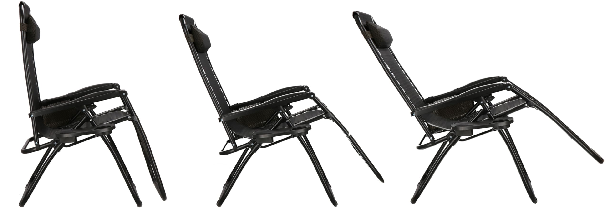 SPRINGOS Lot de 2 Chaises Longues Pliantes avec Appui-Tête – Transat de Jardin avec Accoudoirs, Porte-Gobelet et Poche Suspendue – Relaxation Extérieure pour Terrasse, Balcon et Plage