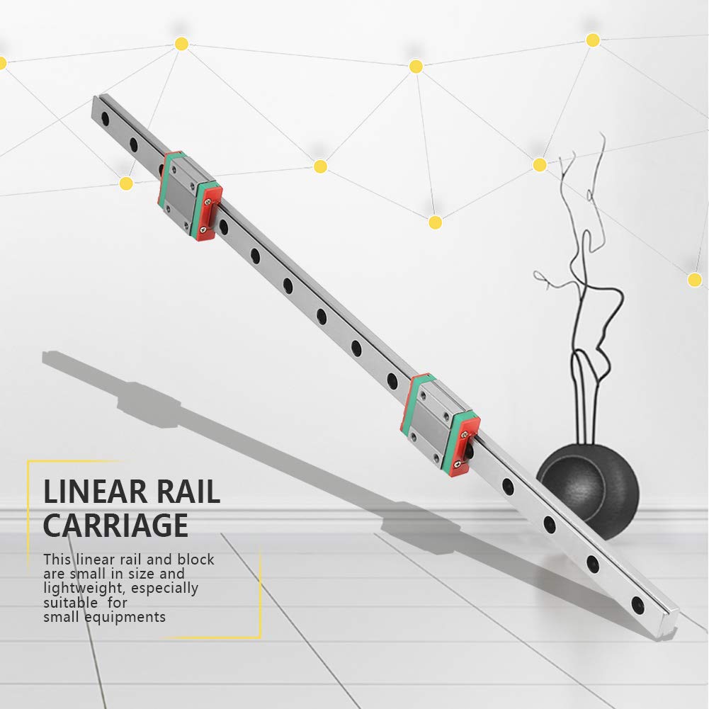 1 PCS.Rail linéaire miniature de 450mm avec 2 blocs linéaires MGN12B, guide de rail de guidage coulissant en acier pour imprimante 3D DIY