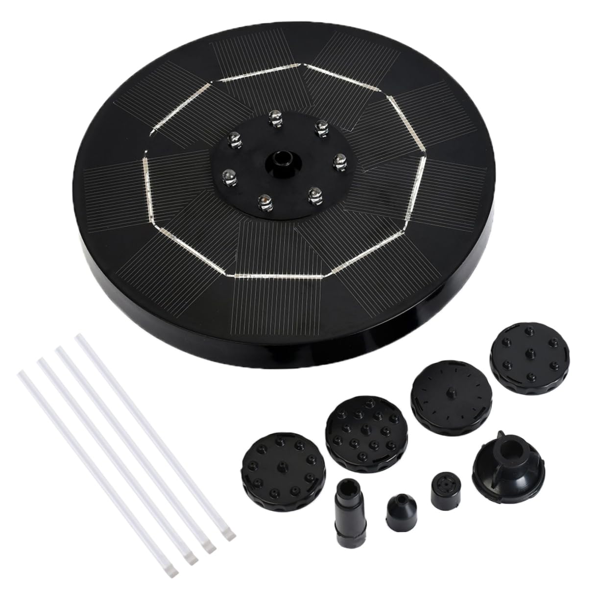 SUPVOX 1 Set Floating Solar Fountain Solar Powered Water Pump for Pool Garden Birdbath Decoration LED with Accessories Enhances Oxygen Aeration Landscape Random Color