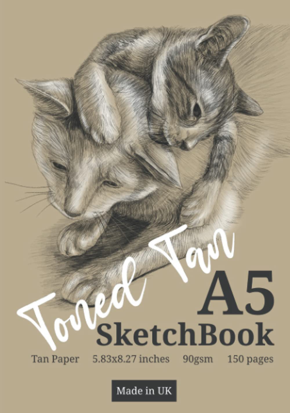 Toned Tan A5 SKETCHBOOK: Tan Paper 5.83x8.27 inches 90 gsm 150 pages