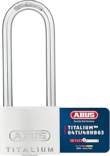 ABUS Vorhängeschloss Titalium 64TI/40HB63 mit hohem Bügel - Kellerschloss mit Schlosskörper aus Spezial-Aluminium - gehärteter Stahlbügel - ABUS-Sicherheitslevel 5