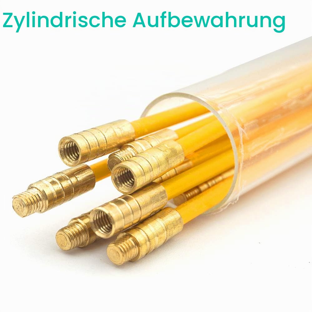 Akuoly Einziehband Akuoly Einziehdraht Einziehspirale Kabel-Einziehstangensatz mit Führungsfeder Einziehhilfen zur Kabelverlegung 10 Stück x 330mm und 5-teilig