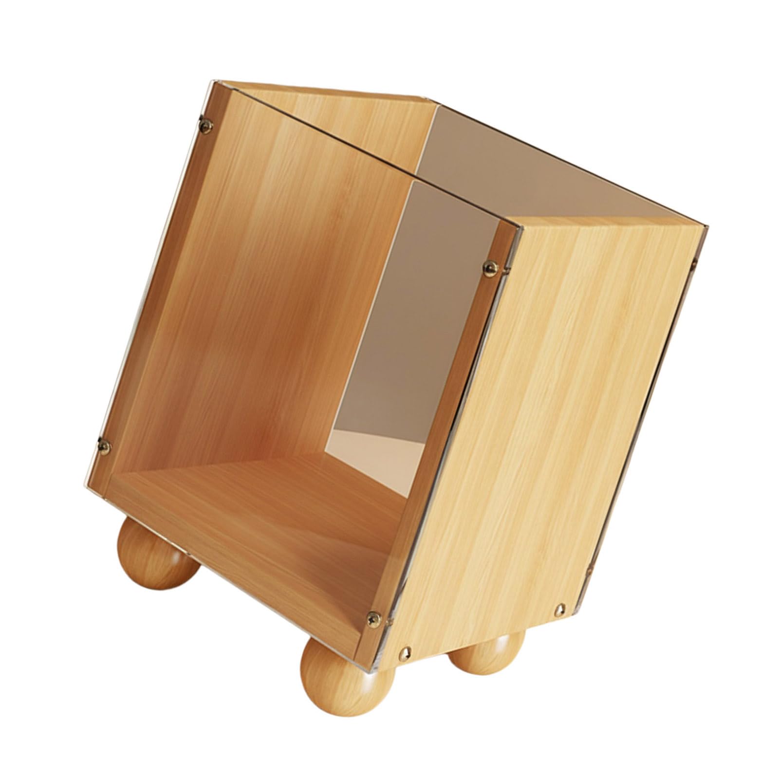 APGLSXY Spacious Acrylic Makeup Brush Organizers Wood Bathroom Storage Box for Countertop Cosmetic Accessories Acrylic Makeup Storage Box